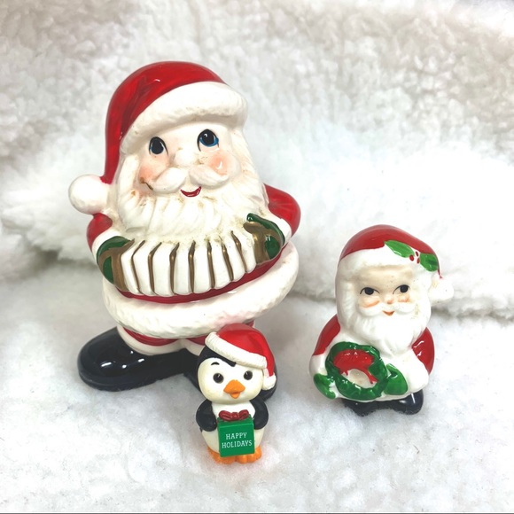 Ceramic Santas & penguin figurines - Picture 1 of 3